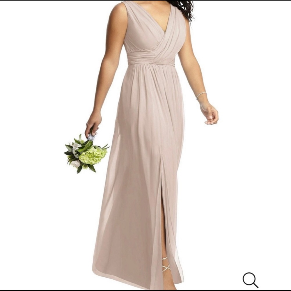 Dessy Collection Vivian Diamond Formal Dress Cameo Size 10